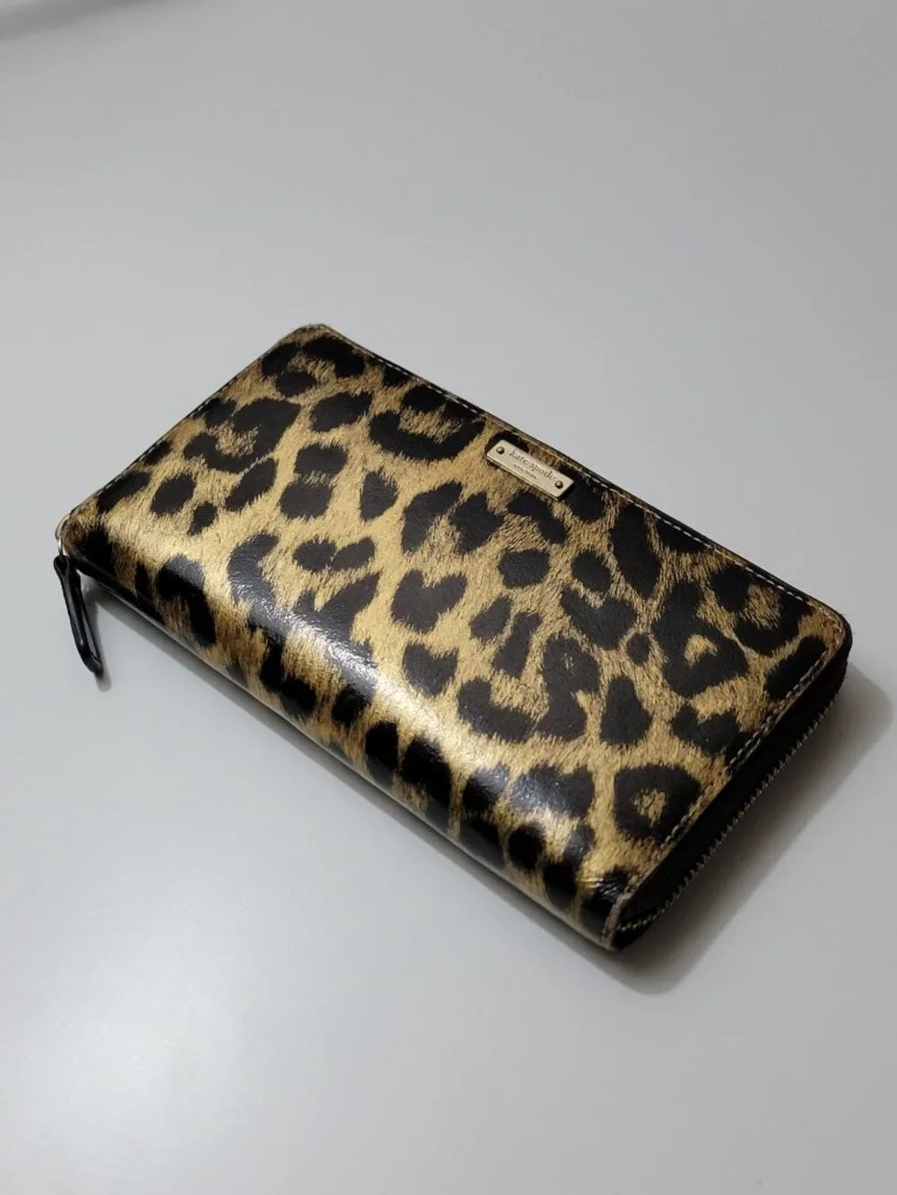 Kate Spade Neda Leopard Print Zip Around Continental Wallet Cheetah Animal Print